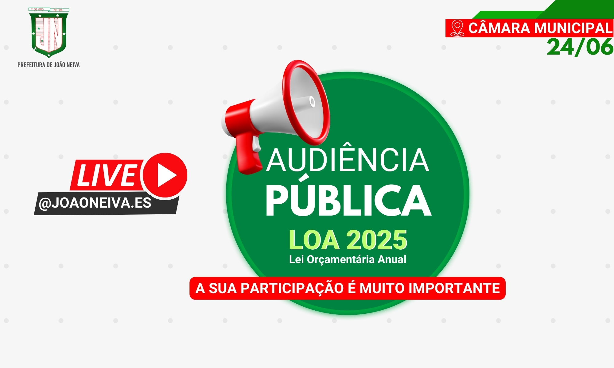 Notícia: Prefeitura Realizará Audiência Pública de Elaboração da LOA 2025